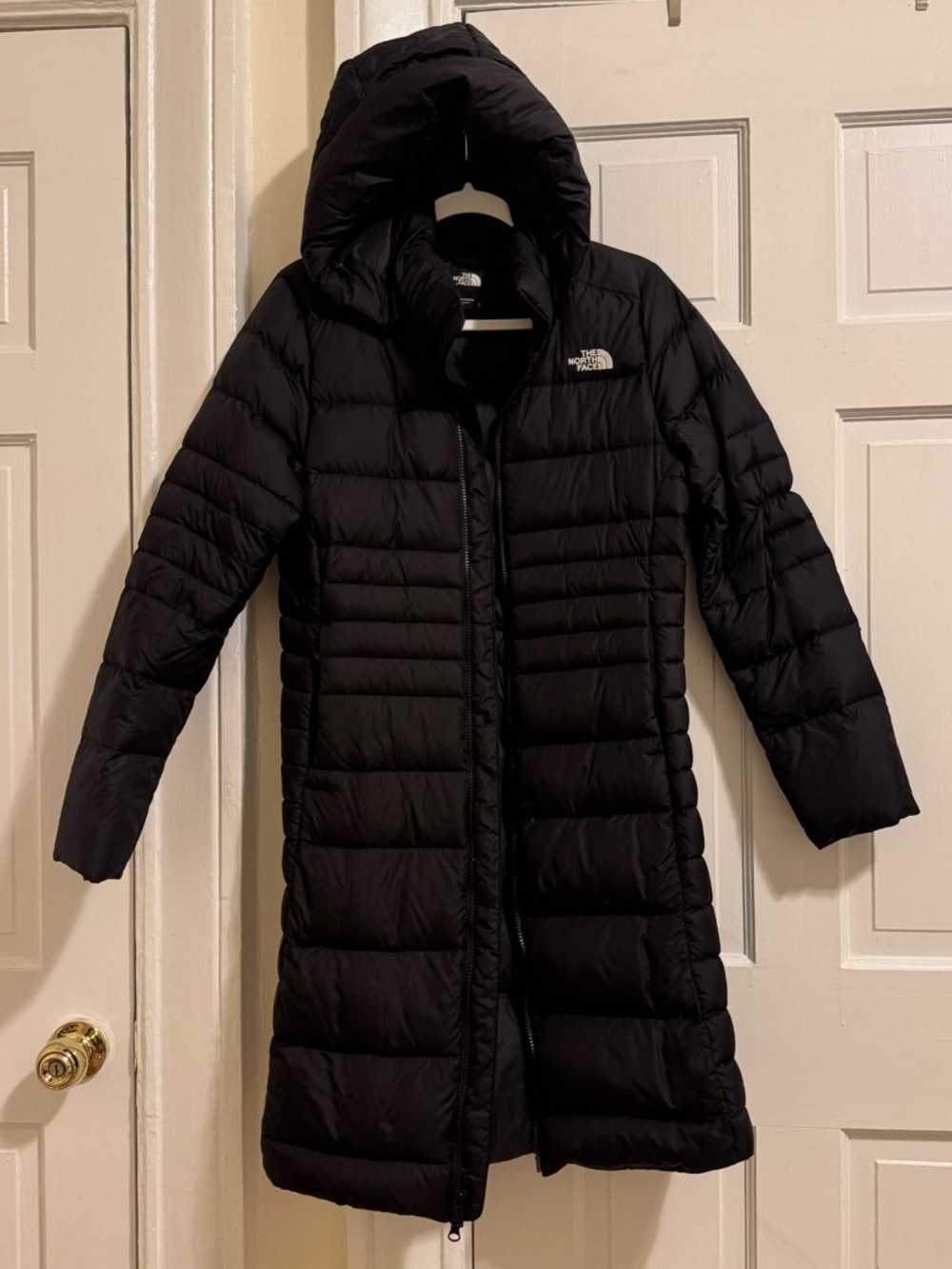 The North Face Metropolis Down Parka Black Long Puffer Jacket Coat M